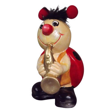 Ceramiczna Figurka Biedronka z Ruchomymi Cz&oacute;łkami i Pi&oacute;rkową Czuprynką 13x8 cm