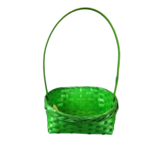 Koszyk prostokątny z pałąkiem w kolorze zielonym 24x22x37 cm
