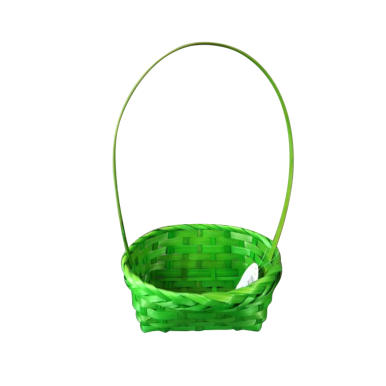 Koszyk prostokątny z pałąkiem w kolorze zielonym 20X16X34 cm