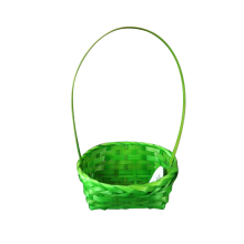 Koszyk prostokątny z pałąkiem w kolorze zielonym 20X16X34 cm