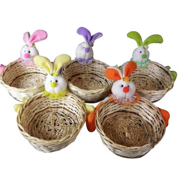 Koszyk z głową zająca w 5 kolorach 22x16 cm