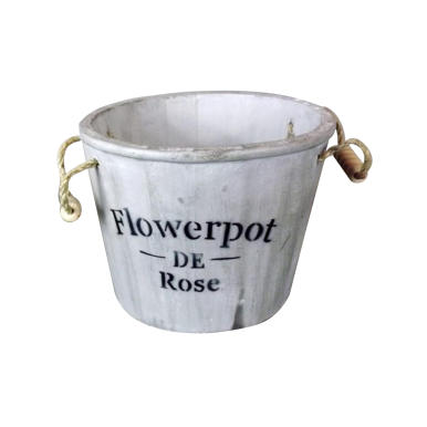 Drewniana szara osłonka z uchwytami ze sznurka 13x16.5 cm