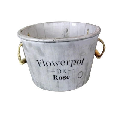 Drewniana szara osłonka z uchwytami ze sznurka 23x15 cm