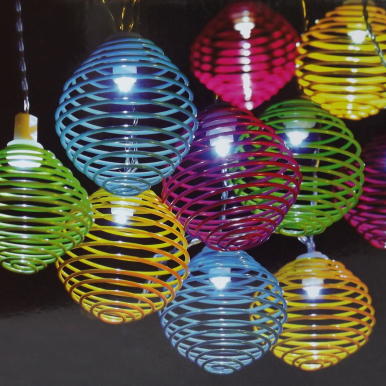 Solarne kule spiralne na sznurze 10 szt.