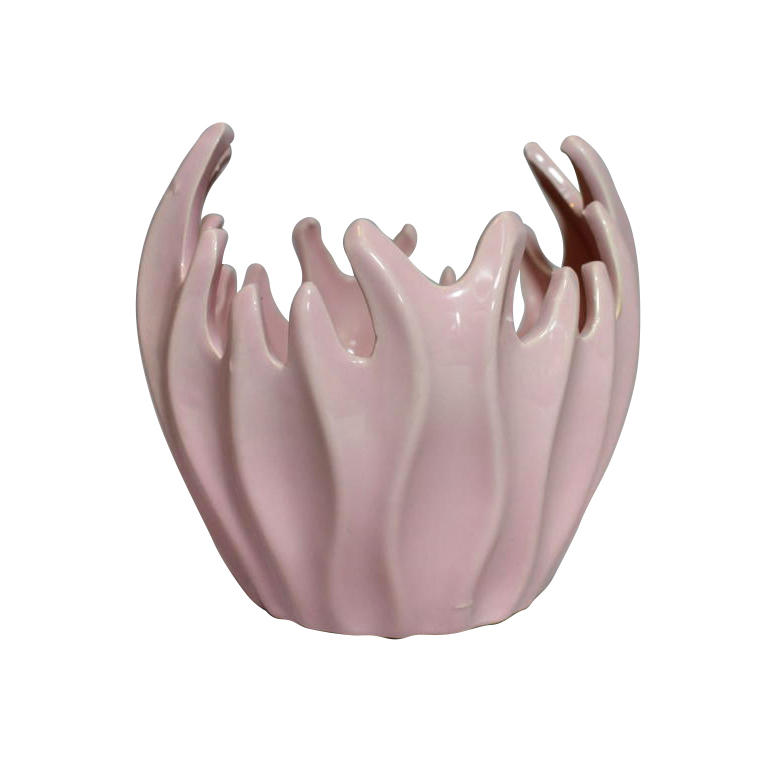 Ceramiczny wazon dekoracyjny w kolorze różowym 15x15 cm