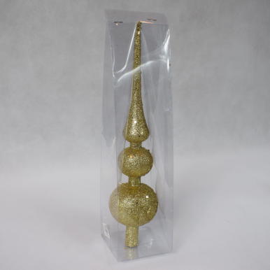 CZUBEK PLASTIKOWY NA CHOINKĘ SZPIC NA CHOINKĘ ZŁOTY