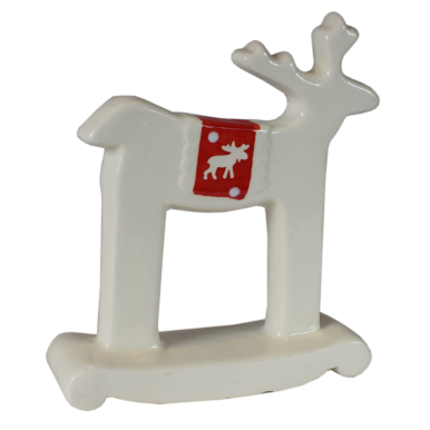 Biały Ceramiczny Renifer w Stylu Skandynawskim o Wysokości 16,5 cm