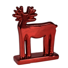 Czerwona Figurka Renifera Ceramicznego 11 cm