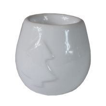 Biały Ceramiczny Świecznik na Tealight 6,5 x 7 cm