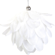 Biała Styropianowa Szyszka Śnieżna 10 cm w Boksie PVC - Bombka Choinkowa