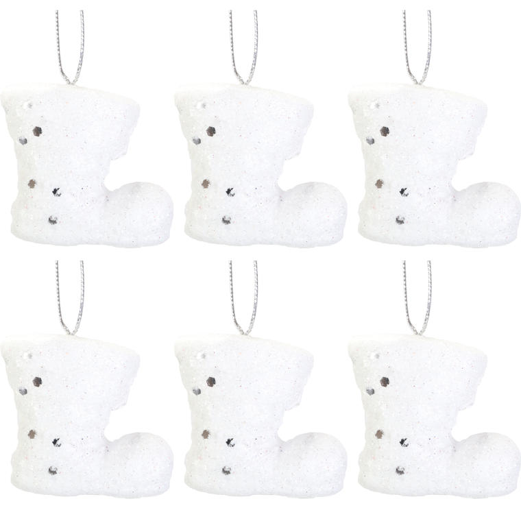 Komplet 6 bucików styropianowych śnieżnych 6.5 cm