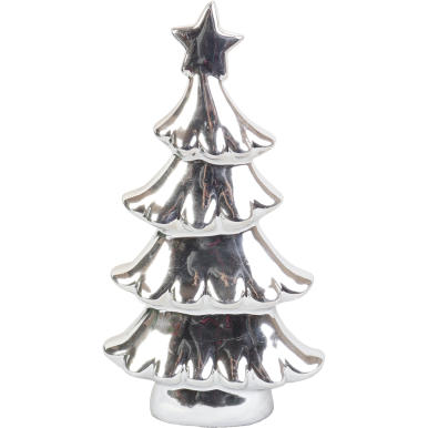 Srebrna Figurka Choinki Ceramicznej o Wysokości 24 cm