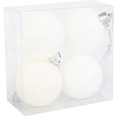 Komplet 4 bombek plastikowych białych