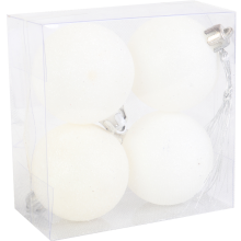 Komplet 4 bombek plastikowych białych