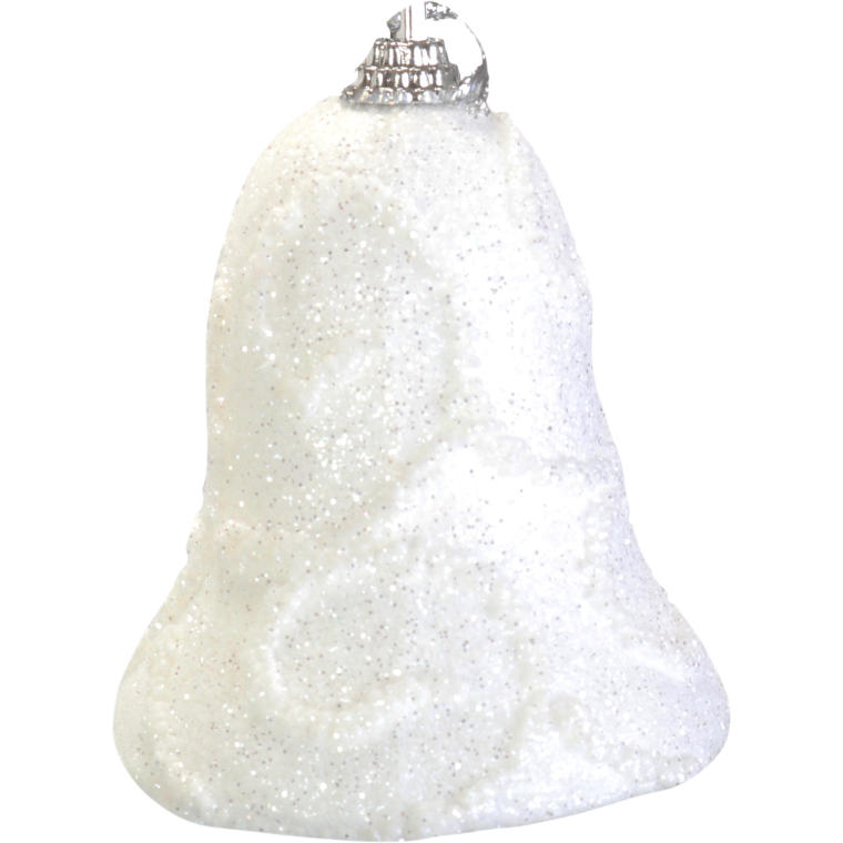 Komplet 3 dzwonków śnieżnych z brokatem 7 cm