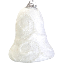 Komplet 3 dzwonków śnieżnych z brokatem 7 cm