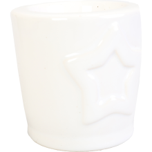 Biały Ceramiczny Świecznik na Tealight z Figurką Gwiazdy