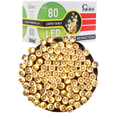 Lampki choinkowe 80 LED RING ciepły biały