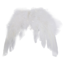 Biała zawieszka w kształcie skrzydeł anioła