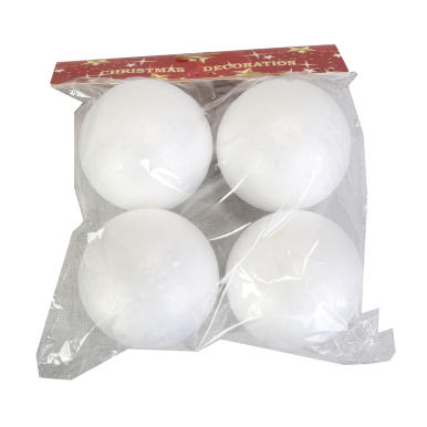 Komplet 4 bombek styropianowych do dekorowania 8cm