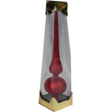 CZUBEK PLASTIKOWY NA CHOINKĘ SZPIC NA CHOINKĘ 30 CM CZERWONY