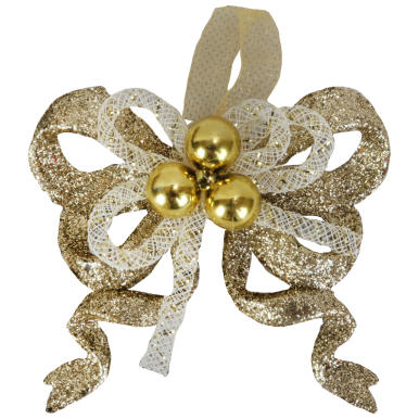 Kokardka brokatowa złota zawieszka