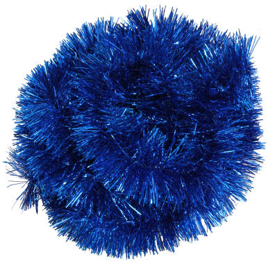 Łańcuch choinkowy z folii metalizowanej, kolor granatowy, fi 7 cm, długość 2m