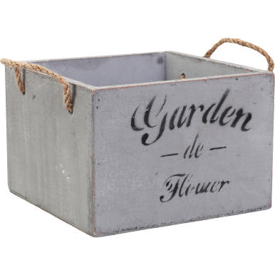 Drewniana Mini Osłonka na Kwiaty Garden z Uchwytami ze Sznura