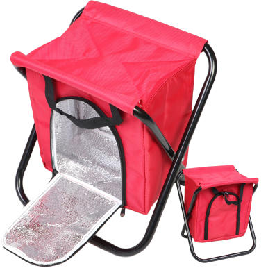 Krzesło turystyczne z torbą izolacyjną czerwone