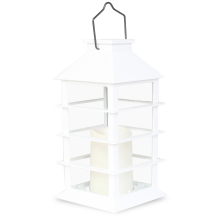 Solarna Latarnia-Świeca do Ogródka z Realistycznym Płomieniem, Biała