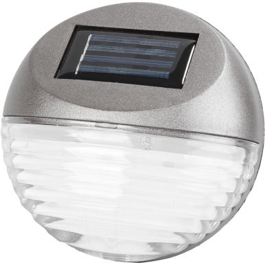 Automatyczna Lampa schodowa LED zasilana energią słoneczną, kolor srebrny, z czujnikiem zmierzchu.