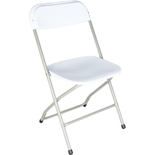 Białe składane krzesło