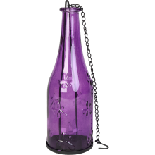 Fioletowa butelka na świeczkę z łańcuszkiem