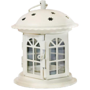 Kremowy Lampion Ozdobny z Drzwiczkami na Świeczkę Tealight