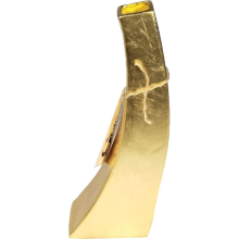 Wazonik wykrzywiony w kolorze złotym lekko postarzany 32x12 cm