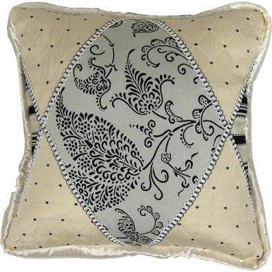 Elegancka Poszewka Gobelinowa w Kolorze Biało-Czarnym z Satynowym Wykończeniem