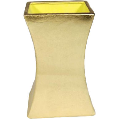 Wazon ceramiczny zwężany złoty
