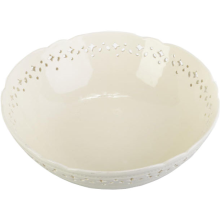 Biała Ceramiczna Misa Koronkowa o Wymiary 28x10 cm