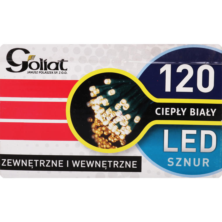 Lampki choinkowe 120 LED  wewnętrzne, ciepły biały