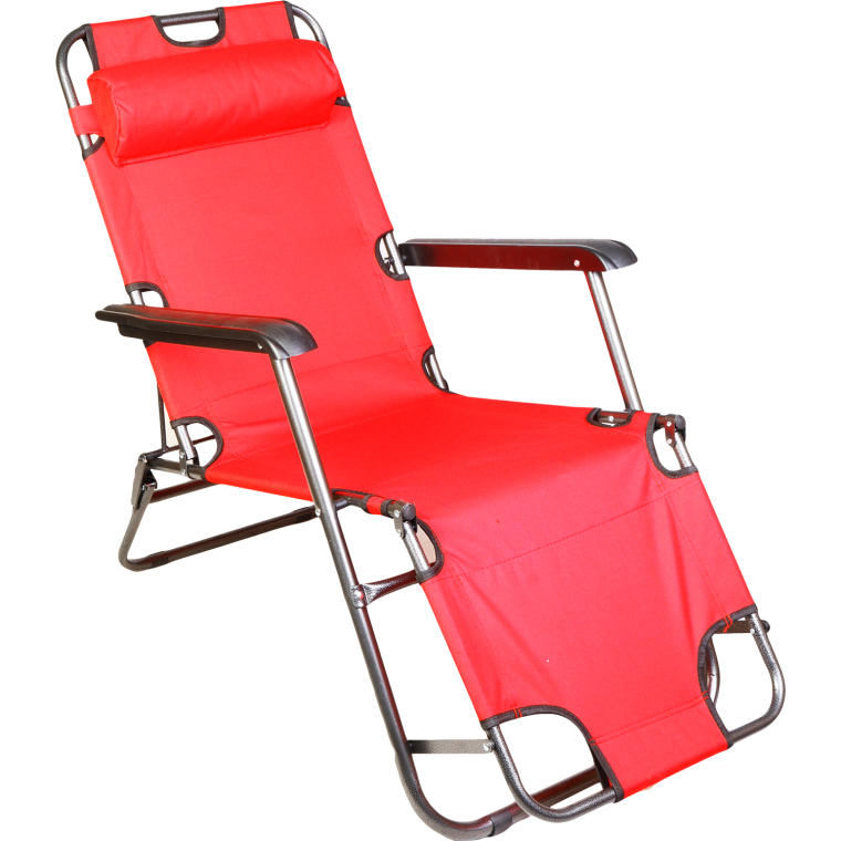 Leżak Ogrodowy Multifunkcyjny BS065 w Kolorze Czerwonym