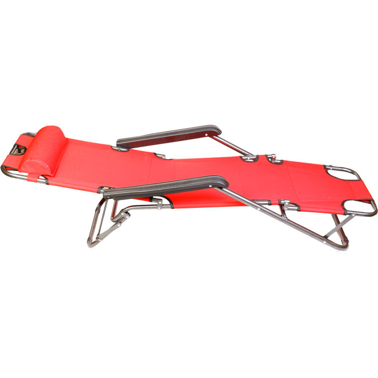 Leżak Ogrodowy Multifunkcyjny BS065 w Kolorze Czerwonym