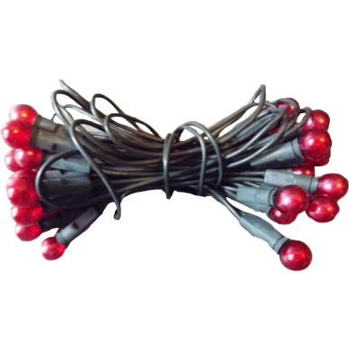 Czerwone Perłowe Lampki Choinkowe 35L na Zielonym Kablu, 220V-240V, Długość 3.2m