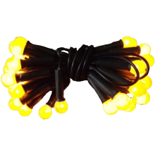 Fioletowe Lampki Choinkowe - Kulki Perłowe na Żółtym Kablu, 50L, 3m, 220V-240V, Do Użytku Wewnętrznego