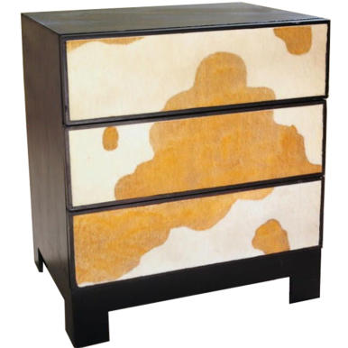 Komoda Cielęcy Splot z Imitacją Sierści w Kolorze Biało-Brązowym