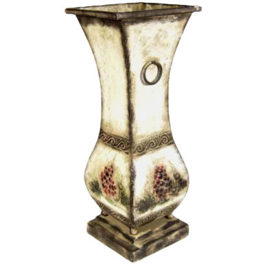 Wazon Kremowy o Wysokości 37cm i Szerokości 18cm ze Zdobieniami