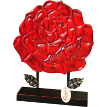 Czerwona Figurka Dekoracyjna Róża o Wymiarach 36x53,5x10 cm