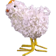 Figurka Kurczaka Sizalowego Biały 34 cm