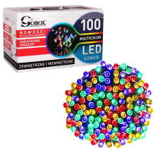 Lampki choinkowe 100 LED wewnętrzne i zewnętrzne z dod. gniazdem i timerem multicolor