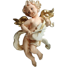 Anioł w Kolorze Kremowym - Polirezynowa Płaskorzeźba do Powieszenia 65x45cm