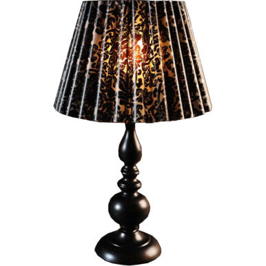 Lampa stojąca czarna (metal) z czarnym plastikowym abażurem